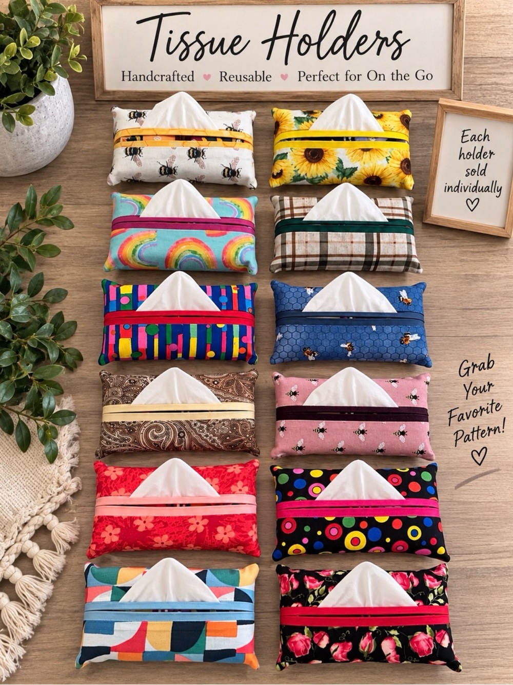✨ Handcrafted Individual Tissue Holder – Tissues Included ✨
